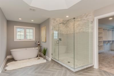 Modern Shower with Frameless Doors