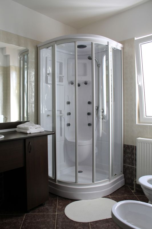 Small Shower with Sliding Door
